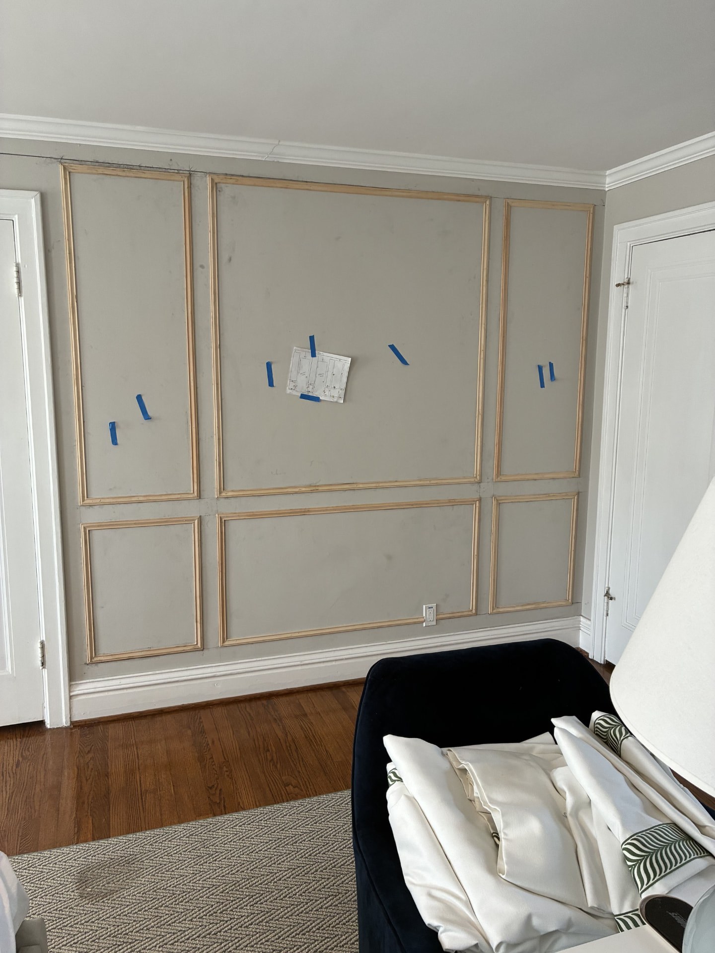 Custom trim installation with decorative picture frame molding